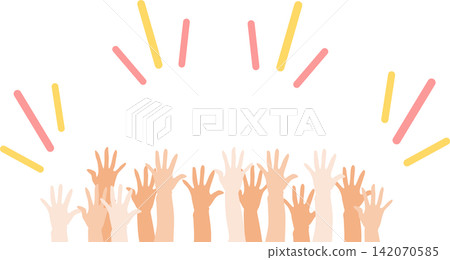 Illustration of raising a hand 142070585