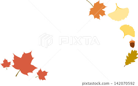 Illustration of fallen leaves in autumn 142070592
