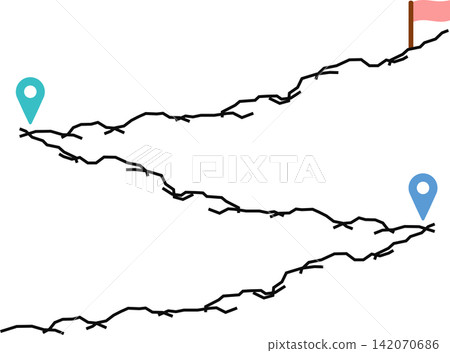 實現目標的路線圖插圖 實現目標的路線圖插圖 142070686