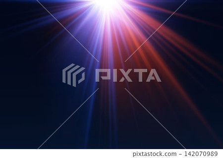 Light beams creating a colorful abstract background with blue and red lens flare Light beams creating a colorful abstract background with blue and red lens flare 142070989
