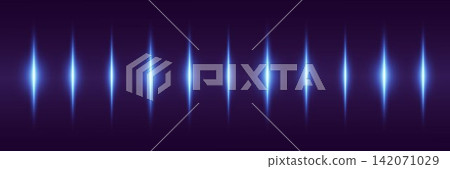 Blue light beams creating a dynamic abstract pattern on a dark background 142071029