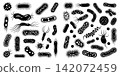 Black and white vector set of various bacteria and microorganisms for scientific research and education 142072459
