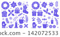 Christmas holiday decoration vector set with winter elements and festive icons for seasonal graphic design 142072533