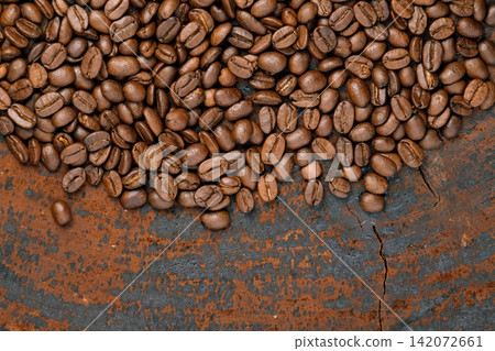 coffee beans on wooden table background with empty copy space coffee beans on wooden table background with empty copy space 142072661