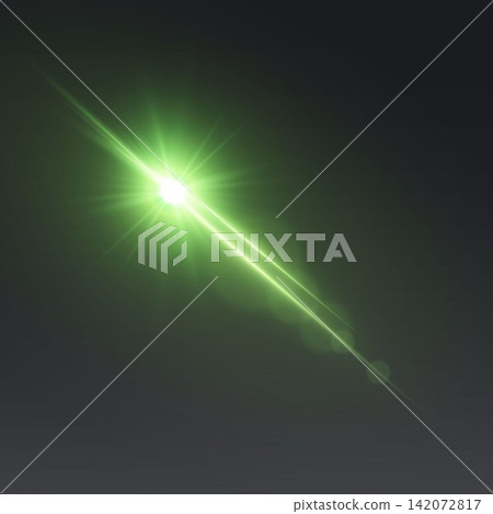 Green light effect creating abstract lens flare and ray of light Green light effect creating abstract lens flare and ray of light 142072817