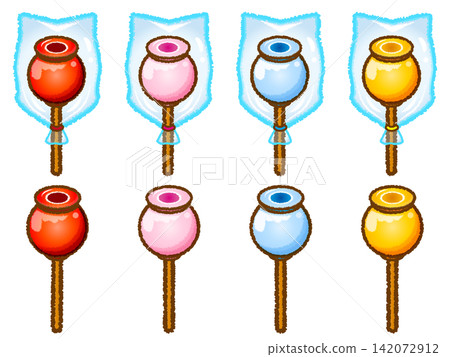 Apple candy illustration set 3 Apple candy illustration set 3 142072912