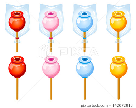 Apple candy illustration set 4 Apple candy illustration set 4 142072913