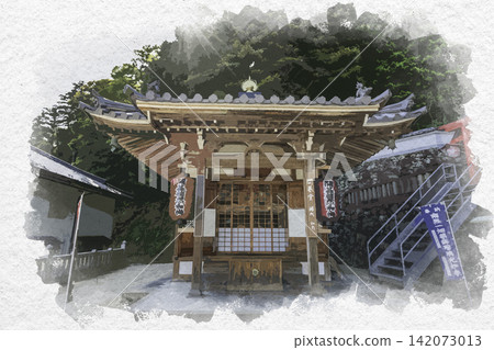 島根縣出雲市市市藥師寺海木堂水彩畫 島根縣出雲市市市藥師寺海木堂水彩畫 142073013