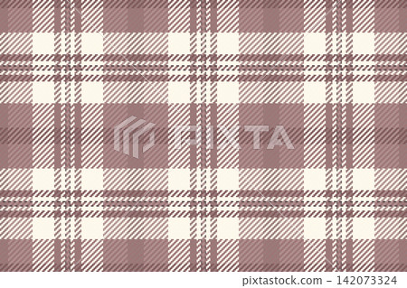 Neutral textile fabric seamless, fibre tartan pattern background. Infant plaid check texture vector in pastel and sea shell colors. Neutral textile fabric seamless, fibre tartan pattern background. Infant plaid check texture vector in pastel and sea shell colors. 142073324