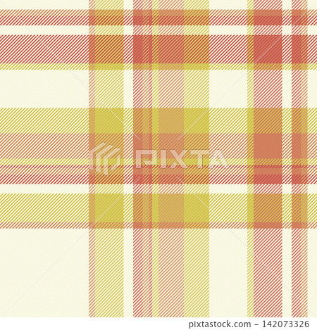 Structure seamless pattern background, string vector textile texture. Podium fabric check plaid tartan in beige and old lace colors. Structure seamless pattern background, string vector textile texture. Podium fabric check plaid tartan in beige and old lace colors. 142073326