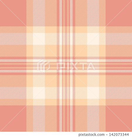 Brand fabric background check, diwali plaid vector seamless. Checker textile texture tartan pattern in red and orange colors. 142073344