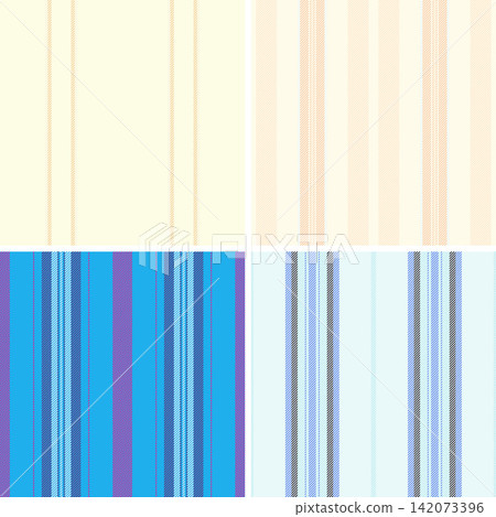 Striped collection for American casual style and buffalo check patterns. Seamless vectors enhance fashion, home textiles, blankets, and digital papers. 142073396