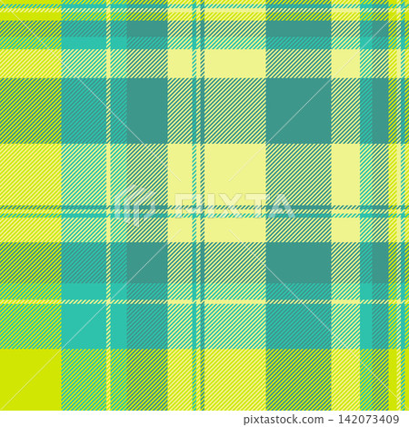 Windowpane background vector plaid, romance seamless texture textile. Kitchen check tartan fabric pattern in teal and lime colors. Windowpane background vector plaid, romance seamless texture textile. Kitchen check tartan fabric pattern in teal and lime colors. 142073409