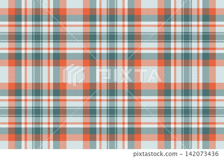 Quality tartan texture pattern, grid check plaid seamless. Paisley textile vector background fabric in white and cyan colors. Quality tartan texture pattern, grid check plaid seamless. Paisley textile vector background fabric in white and cyan colors. 142073436