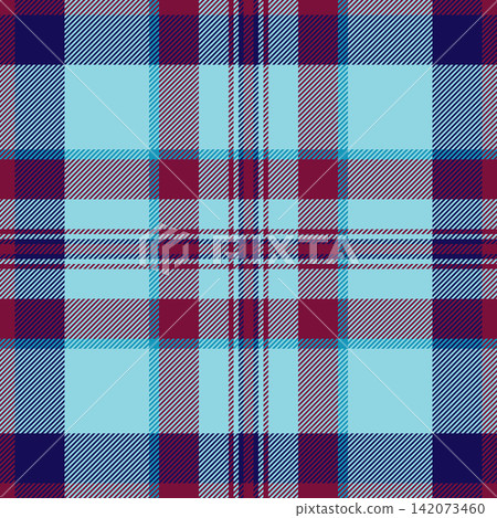 Minimalist tartan plaid texture, rest pattern fabric seamless. Checks textile vector background check in cyan and pink colors. Minimalist tartan plaid texture, rest pattern fabric seamless. Checks textile vector background check in cyan and pink colors. 142073460
