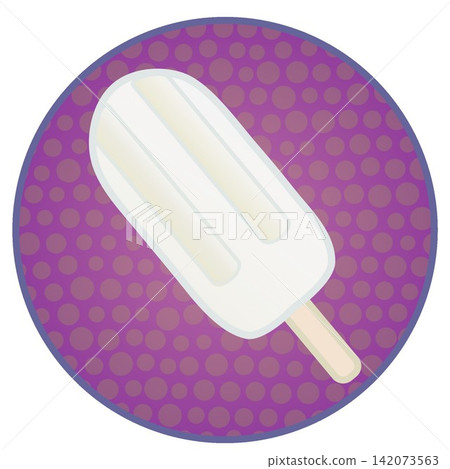 Illustration of an ice pop with a circular background 142073563