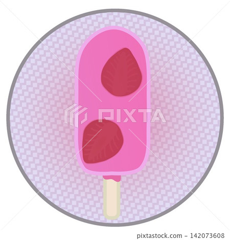 圓形背景的冰棒插圖 圓形背景的冰棒插圖 142073608