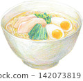 鹽味拉麵插圖（手繪風格） 142073819