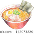 醬油拉麵插圖（手繪風格） 142073820