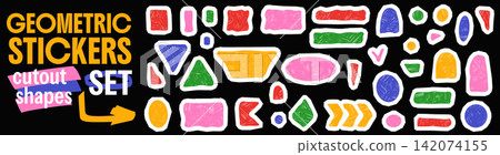 Playful geometric set with colorful rectangles, arrows and circles. Playful pieces use crayon texture and soft white spacing. Geometric vector collection for classroom poster or education flyer Playful geometric set with colorful rectangles, arrows and circles. Playful pieces use crayon texture and soft white spacing. Geometric vector collection for classroom poster or education flyer 142074155