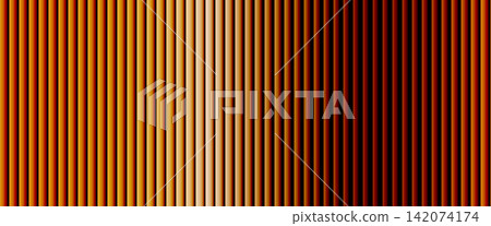Gold vertical grooves form a dark background with a smooth amber glow. Fine lines shift from brown to luminous cream across the background. Gold vector ribbed texture for book cover design Gold vertical grooves form a dark background with a smooth amber glow. Fine lines shift from brown to luminous cream across the background. Gold vector ribbed texture for book cover design 142074174