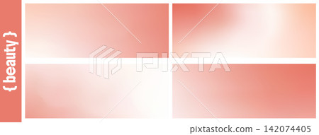 Plain gradient set of coral and rose gold with pink glow for beauty poster. Abstract gradation for a calm presentation layout on cream ground. Smooth vector backgrounds with plain rose gold and coral Plain gradient set of coral and rose gold with pink glow for beauty poster. Abstract gradation for a calm presentation layout on cream ground. Smooth vector backgrounds with plain rose gold and coral 142074405