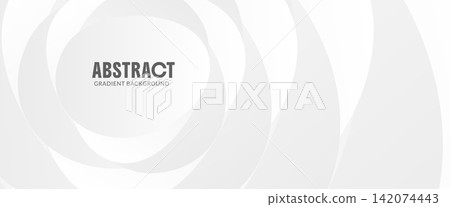 Abstract template with layered grey circular loops and open right space. Subtle geometric forms create a pale gradient frame. Vector abstract for presentation template background or web banner Abstract template with layered grey circular loops and open right space. Subtle geometric forms create a pale gradient frame. Vector abstract for presentation template background or web banner 142074443