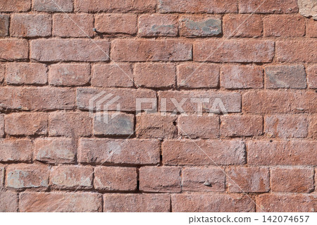 Fragment of a 19th century brick wall 142074657