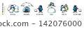 Preposition of place. Funny penguins cartoon set 3 142076000