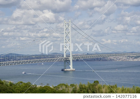 明石海峽大橋與夏日雲朵 142077116