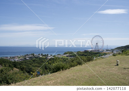 淡路服務區和明石海峽的景色 淡路服務區和明石海峽的景色 142077118