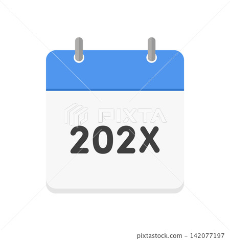 A simple image illustration of a blue calendar icon with the letters 202X, representing an uncertain year. A simple image illustration of a blue calendar icon with the letters 202X, representing an uncertain year. 142077197