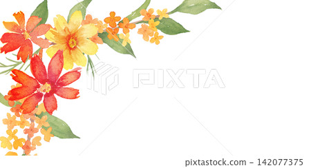 水彩秋花畫框 水彩秋花畫框 142077375