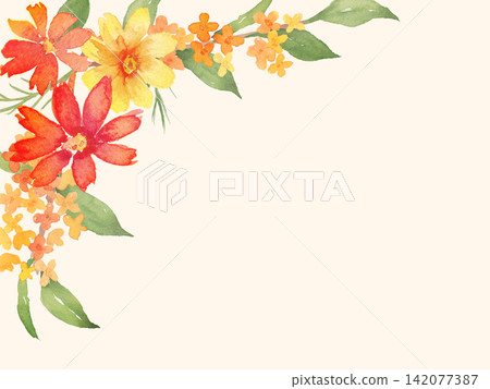 水彩秋花畫框 水彩秋花畫框 142077387