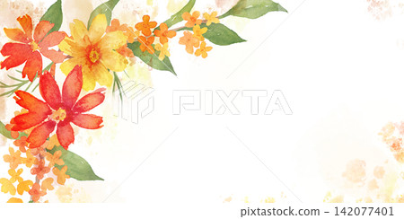 水彩秋花畫框 水彩秋花畫框 142077401
