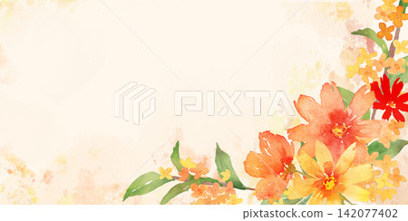 水彩秋花畫框 水彩秋花畫框 142077402