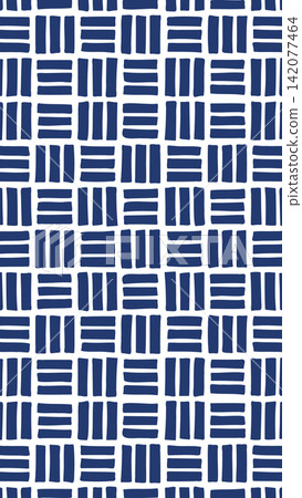 Hand-painted three-part pattern in navy blue, Japanese style background; traditional Japanese pattern, vertical orientation. Hand-painted three-part pattern in navy blue, Japanese style background; traditional Japanese pattern, vertical orientation. 142077464