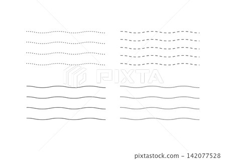 Lines to write on use wavy dotted dashed curved horizontal black forms Lines to write on use wavy dotted dashed curved horizontal black forms 142077528
