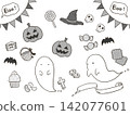 Halloween material set (black and white) 142077601