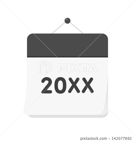 Icon for a black calendar cover in the year 20XX - Simple calendar and annual planning image material Icon for a black calendar cover in the year 20XX - Simple calendar and annual planning image material 142077692