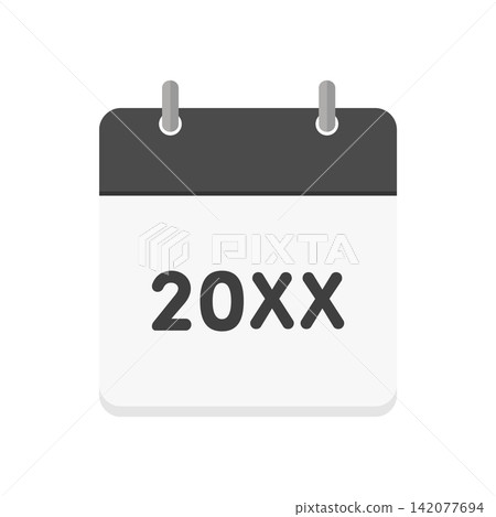 A simple image illustration of a black calendar icon with the letters 20XX representing an uncertain year. A simple image illustration of a black calendar icon with the letters 20XX representing an uncertain year. 142077694