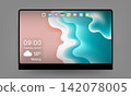 Modern Desktop Dashboard Interface Design With Weather Widget 142078005