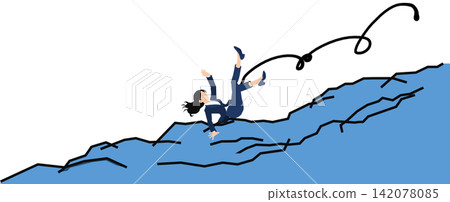 Illustration of a failed businesswoman Illustration of a failed businesswoman 142078085
