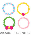 Set of Princess decorated necklace or beads vector clip art 142078189