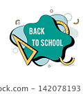 Back to school abstract banner with geometric shapes and rulers 142078193