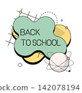 Back to school abstract banner with geometric shapes in modern style 142078194