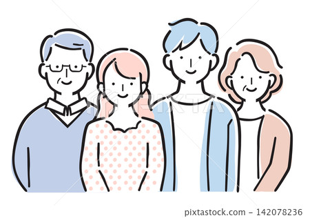姻親、家人、親戚和家庭聚會的插圖(簡色) 姻親、家人、親戚和家庭聚會的插圖(簡色) 142078236