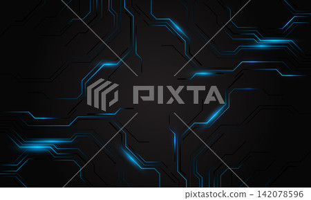 Abstract blue power light technology black circuit geometric futuristic background vector Abstract blue power light technology black circuit geometric futuristic background vector 142078596