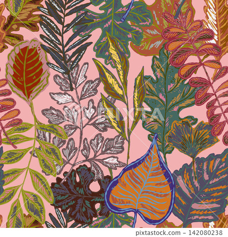 seamless pattern with autumn leaves seamless pattern with autumn leaves 142080238