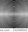 Symmetrical Wavy Lines Halftone Pattern. Abstract Textured Background. 142080692